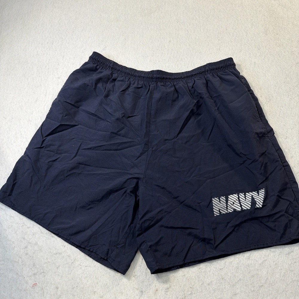 Soffe US Navy PT Shorts Men XLarge Blue Nylon Athletic Training Running USA Made